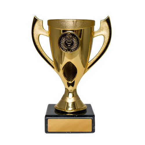 Cup 130mm - Gold - Plastic-Marble