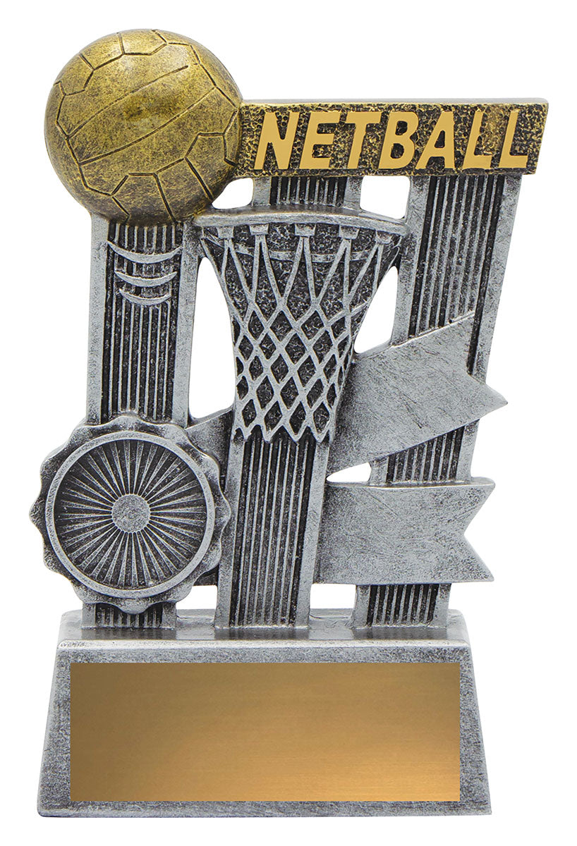 Netball Silver Ribbon 140mm
