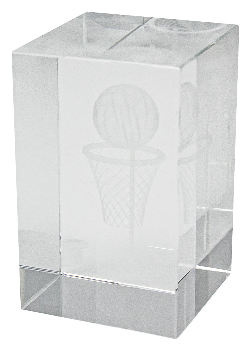 Netball Crystal Block Award 80mm