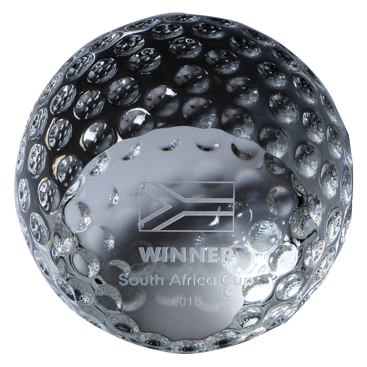 Golf Crystal Paperweight 80mm