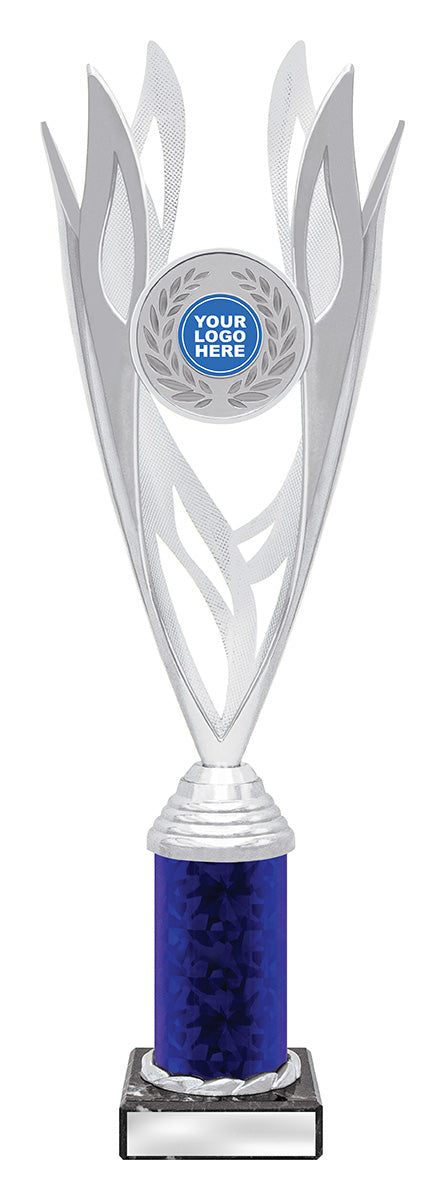 Lantern - Silver / Blue 360mm