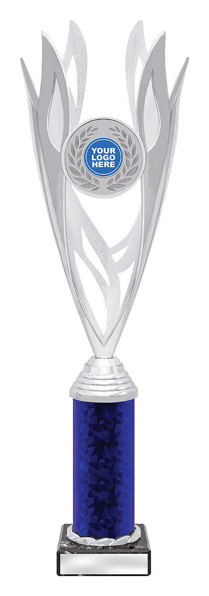 Lantern - Silver / Blue 385mm