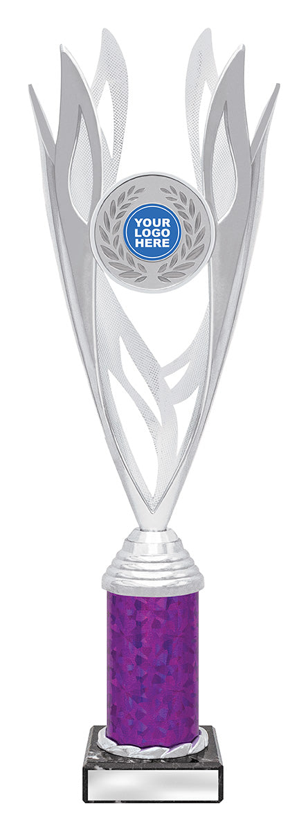 Lantern - Silver / Purple 360mm