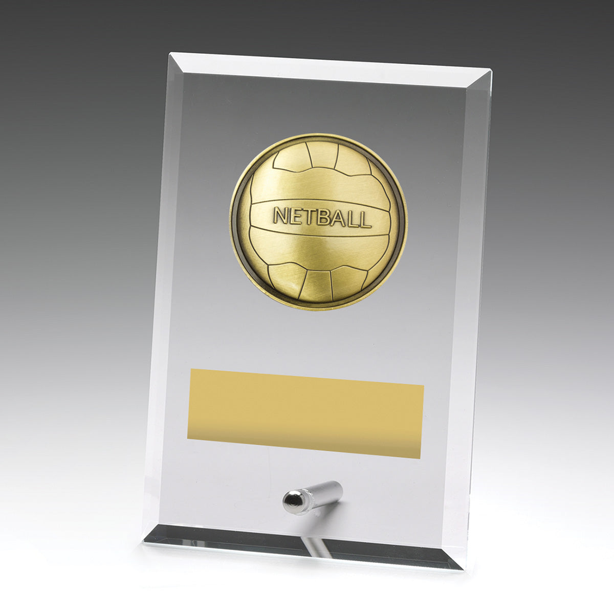 Glass Plaques - Netball 150mm