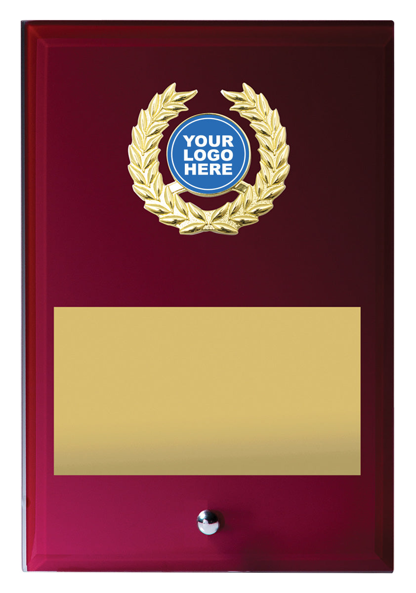 Red Glass Plaque 150mm