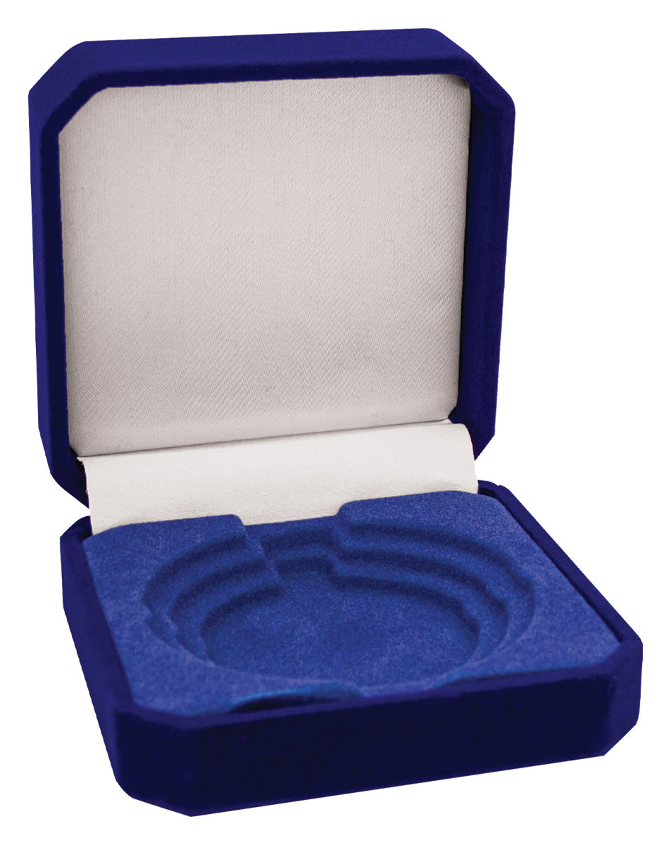 Crown Medal Box Blue 90mm