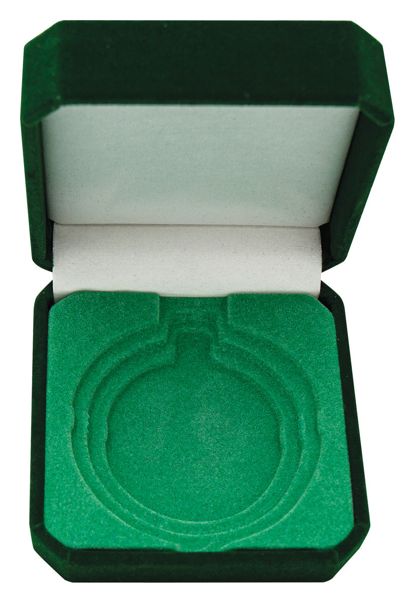 Crown Medal Box Green 90mm