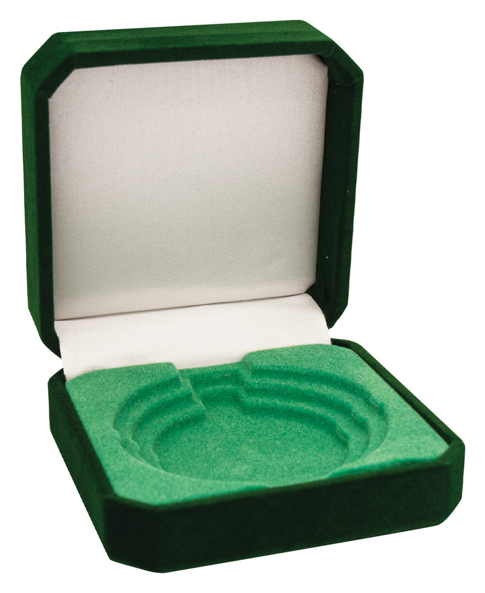 Crown Medal Box Green 90mm