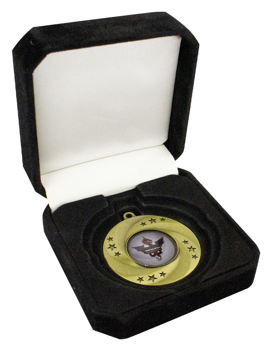 Crown Medal Box Black 90mm