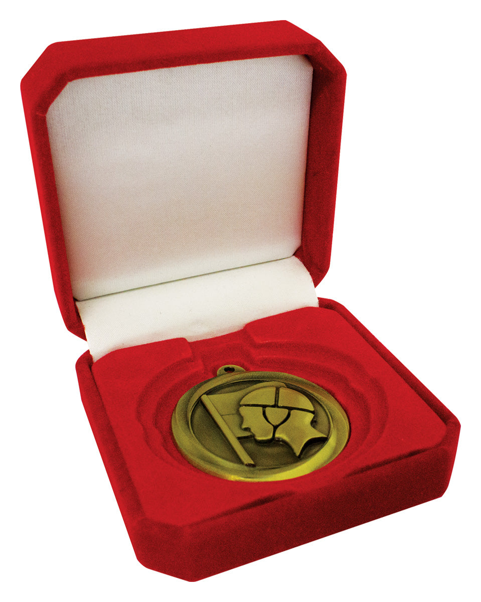Crown Medal Box Red 90mm