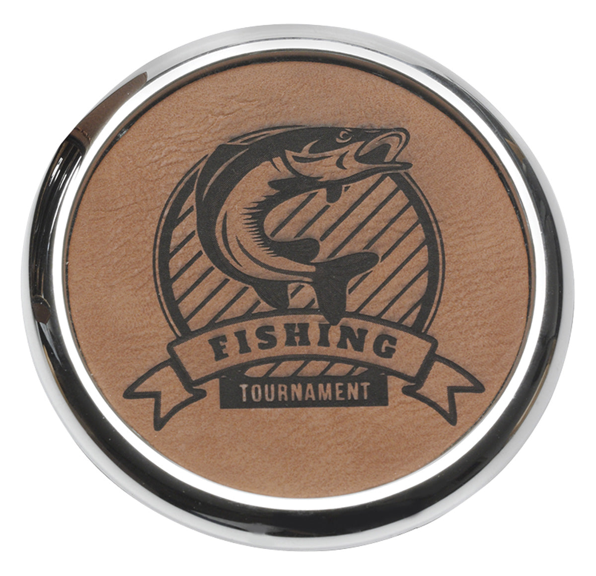 Coaster Set Rawhide & Metal 80mm