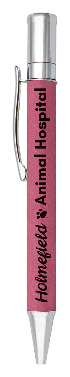 Leatherette Pen - Pink 130mm