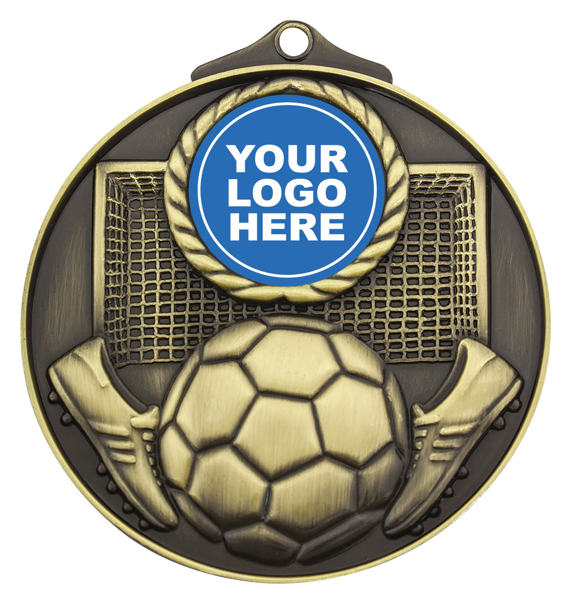 Football Medal 25mm Insert Gold