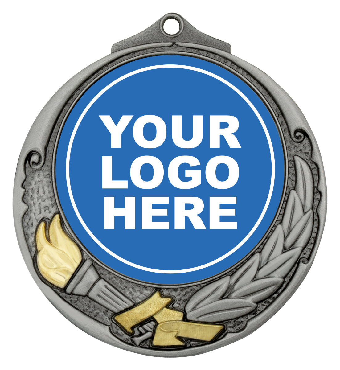 Torch Medal 50mm Silver