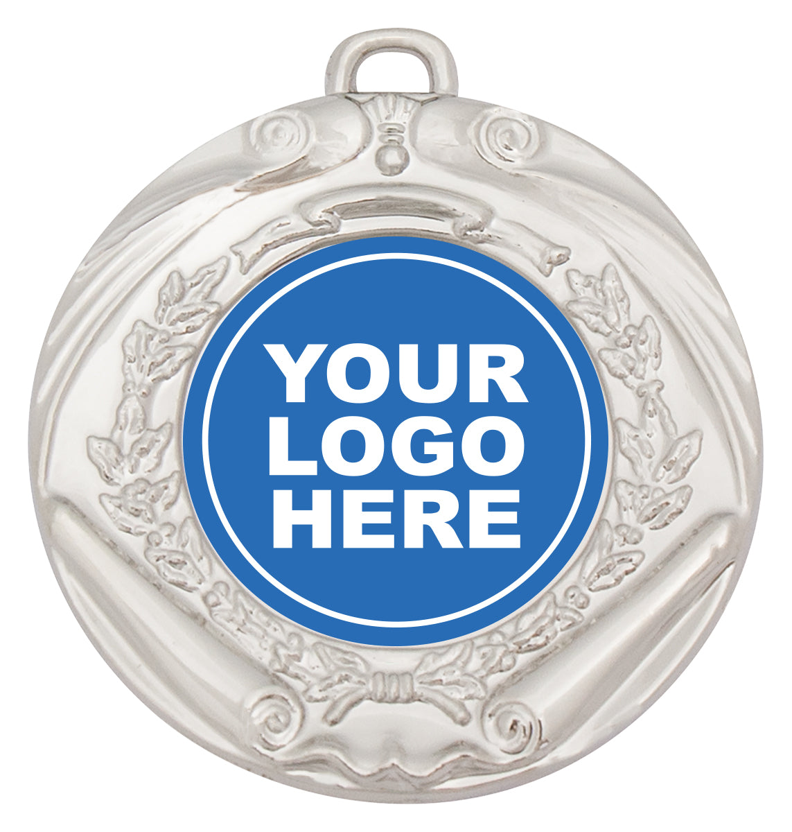 Scroll Medal Shiny Silver