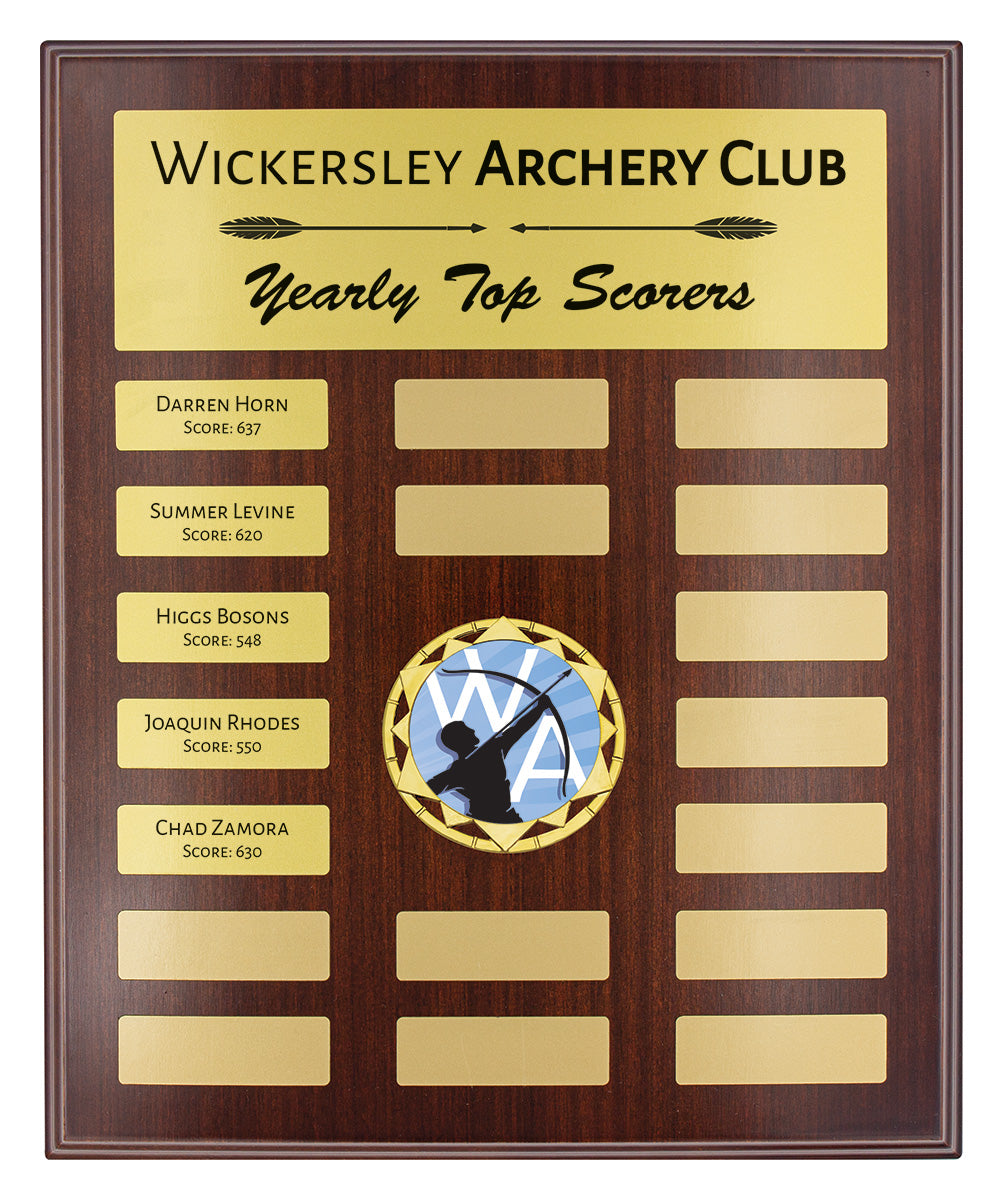 Showcase Gold Plaque 325mm