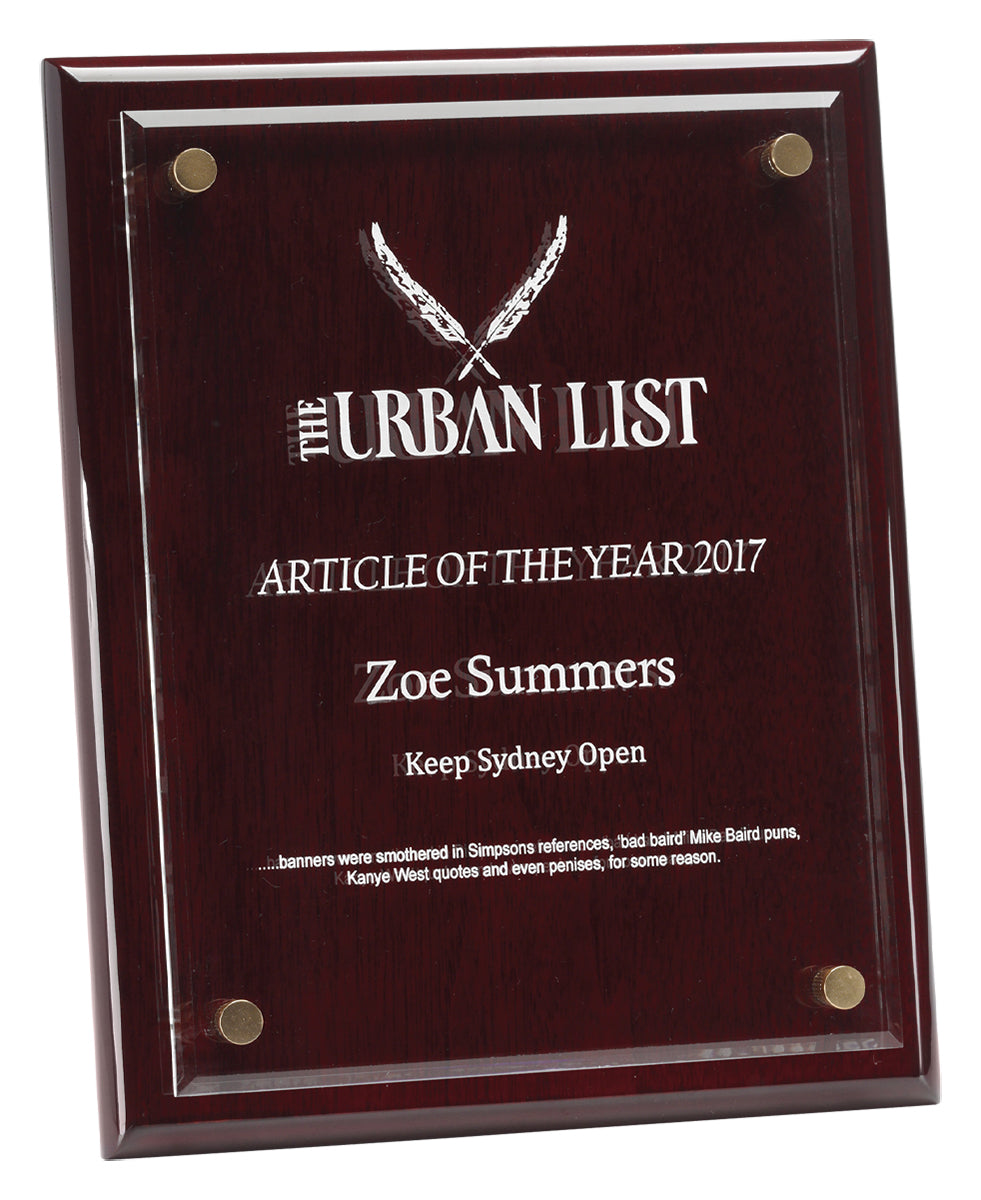 Rosewood Premium Floating Plaque 325mm