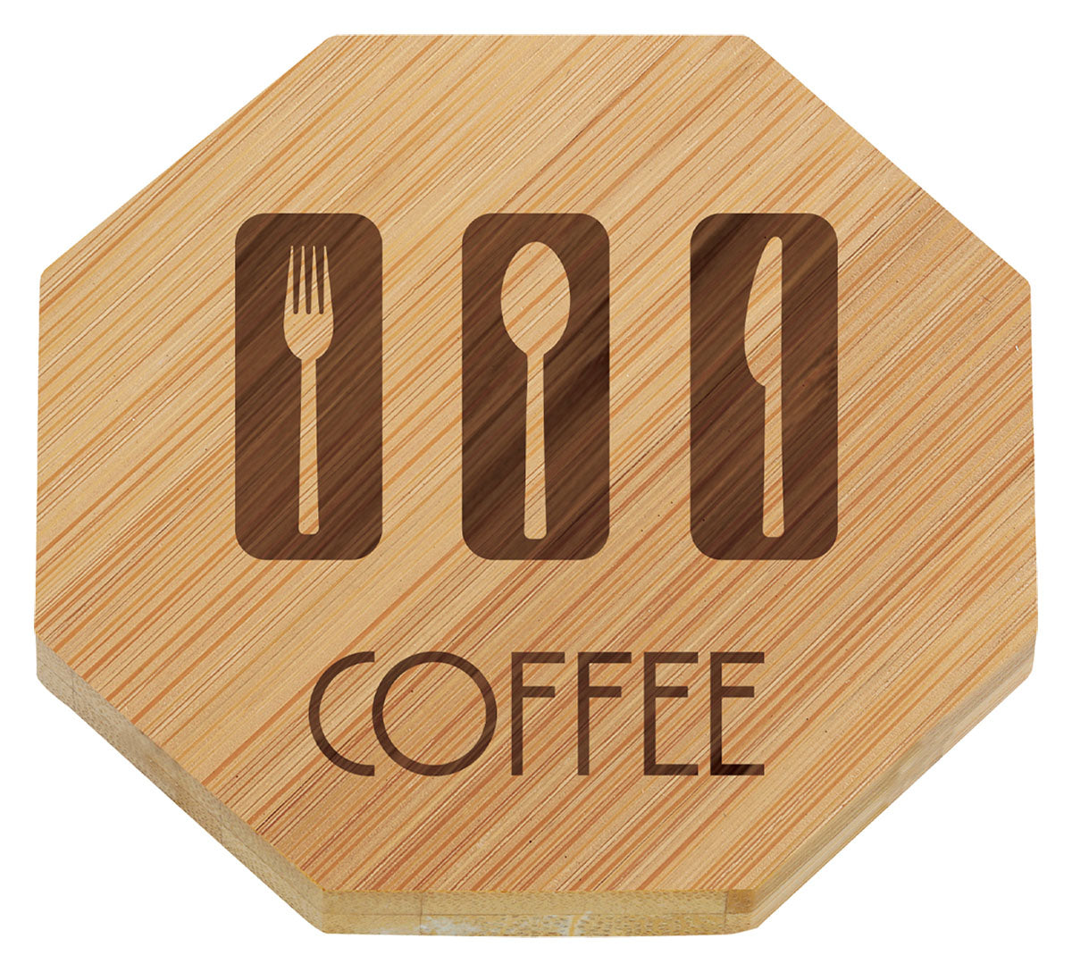 Bamboo Coaster Set - Octagon 90mm