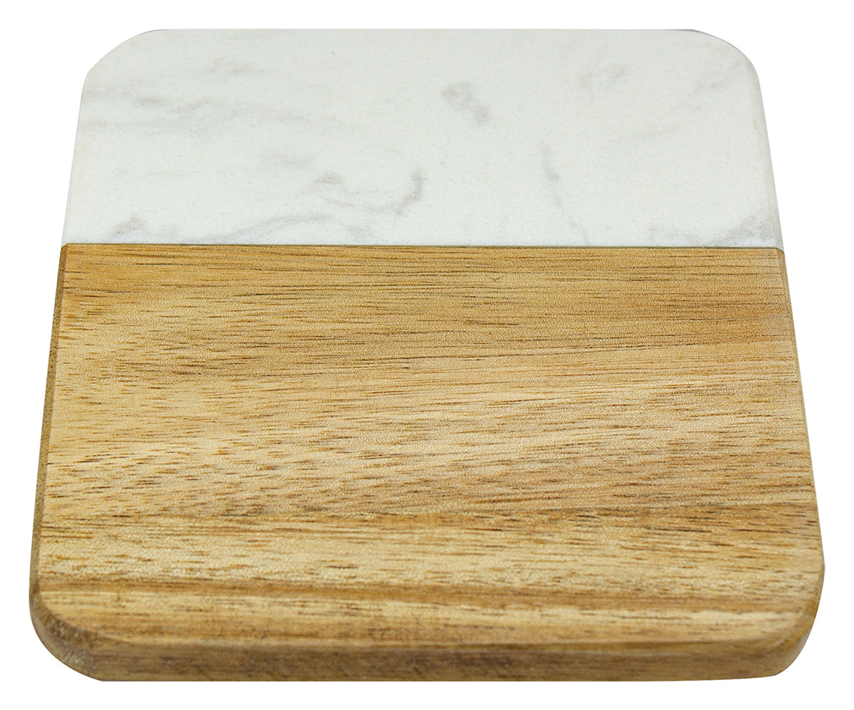 Acacia & Marble Coaster 100mm