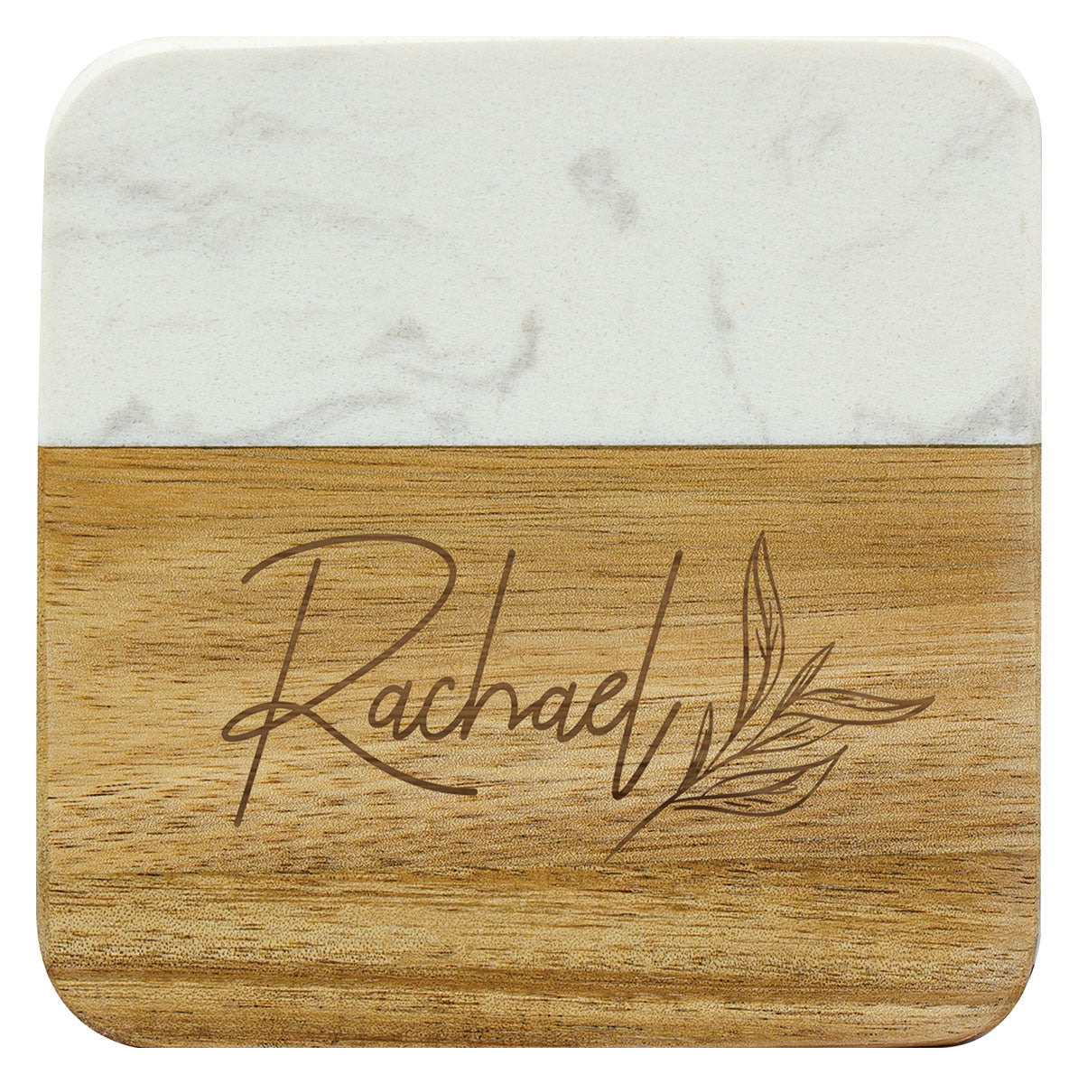 Acacia & Marble Coaster 100mm