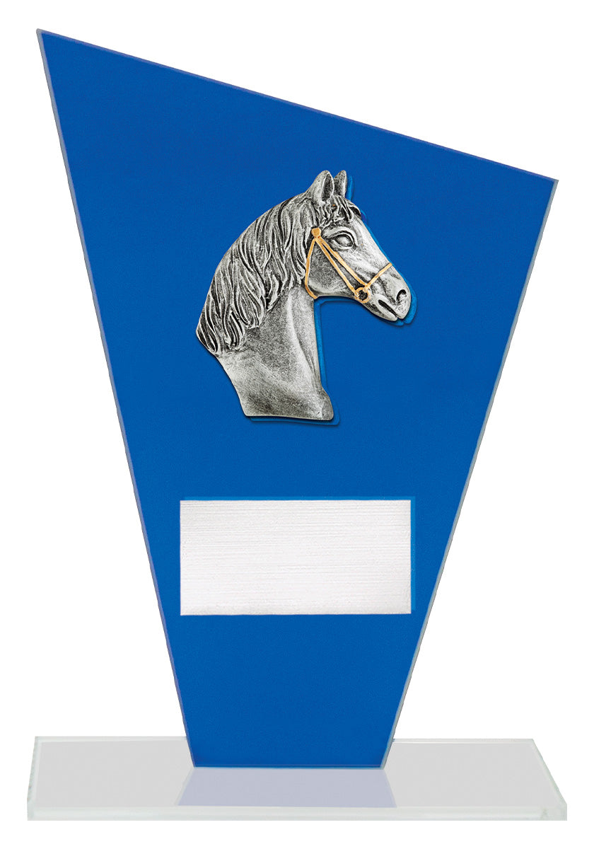 Cobalt Glass - Horse 170mm