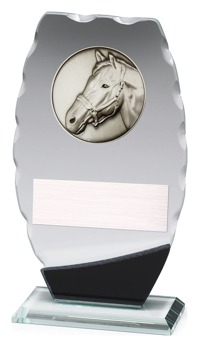 Clipped Oval Glass - Horse 170mm