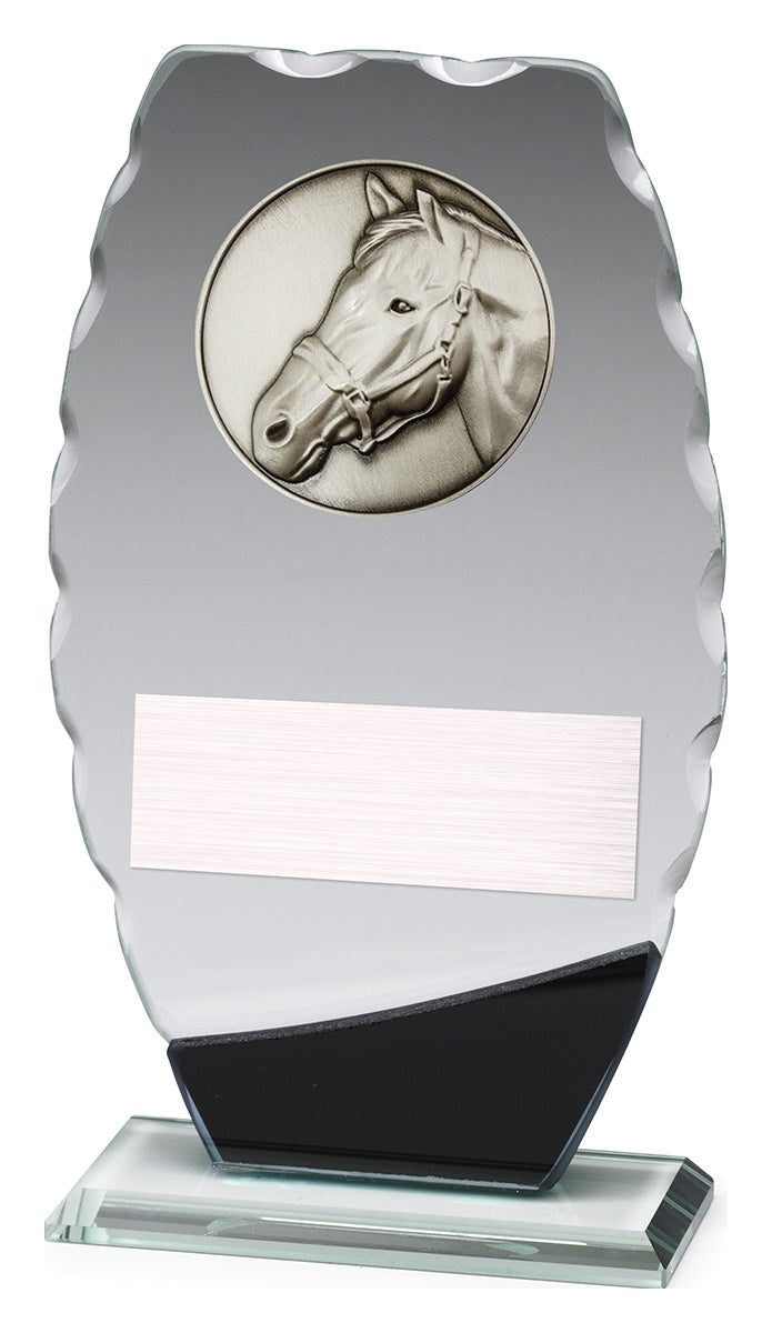 Clipped Oval Glass - Horse 190mm