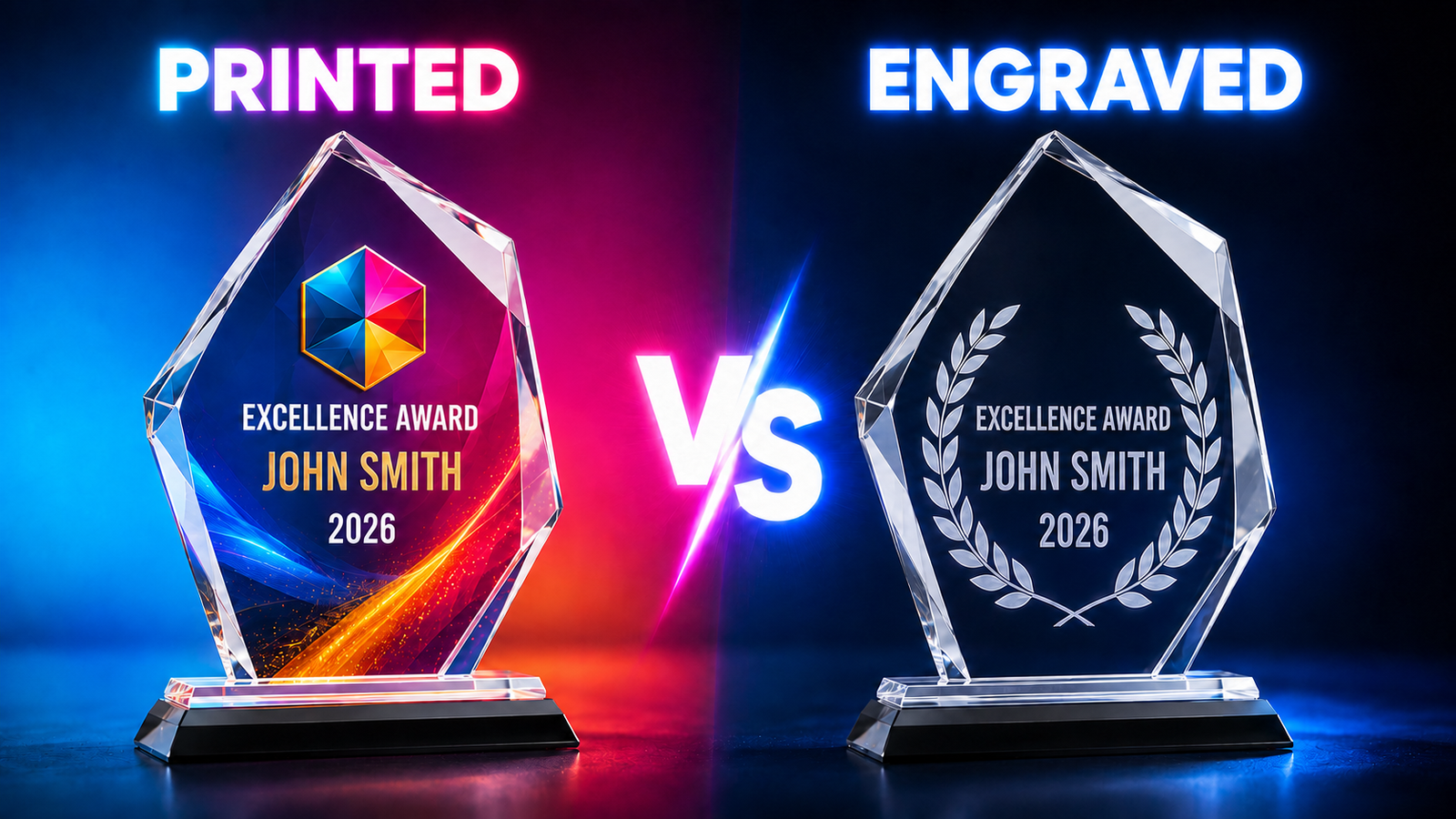 Comparison of digital printing and laser engraving finishes