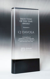 Crystal-Vertical Curved Block with Coloured Plinth
