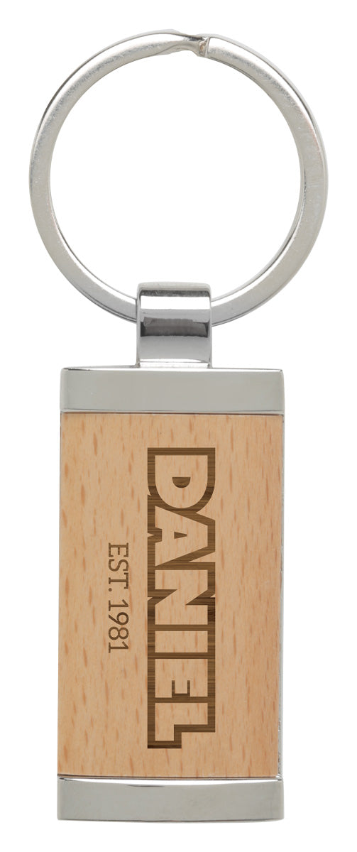 Timber Keychain with Metal 50mm