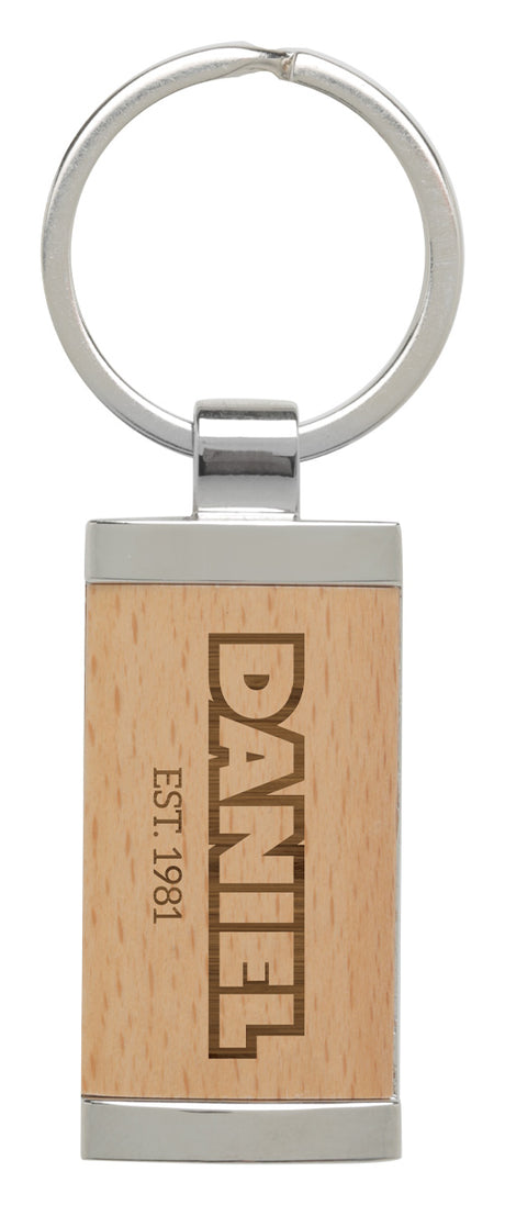 Timber Keychain with Metal 50mm