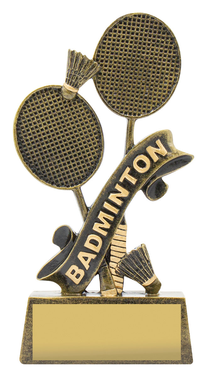 Gold Badminton Trophy Gold Badminton 160mm