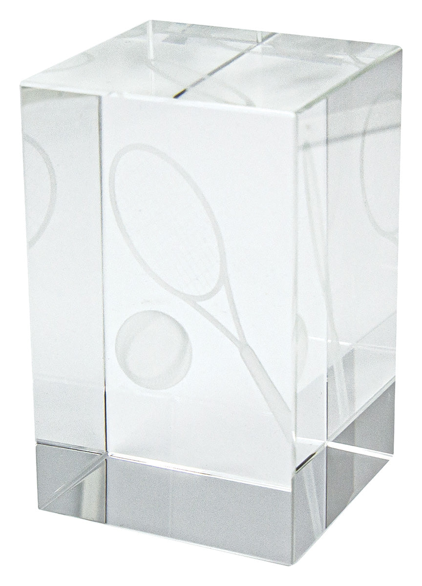 Tennis Crystal Block Award 80mm