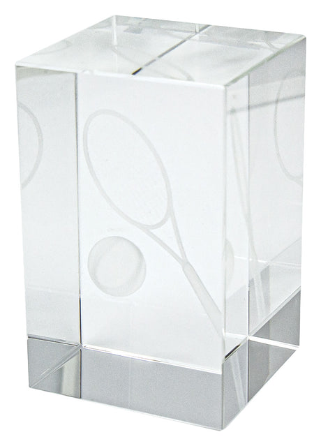 Tennis Crystal Block Award 80mm