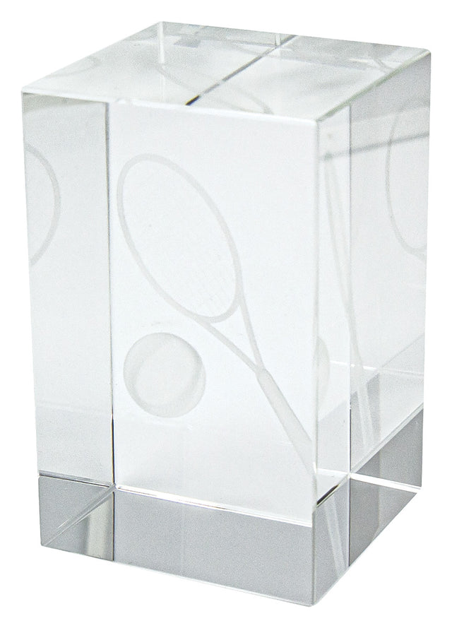 Tennis Crystal Block Award 80mm