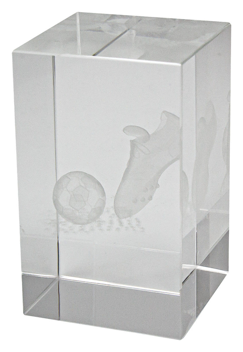 Football Crystal Block Award 80mm