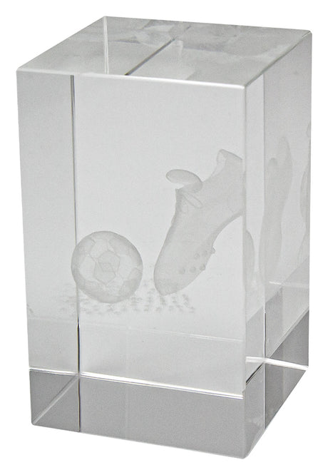 Football Crystal Block Award 80mm