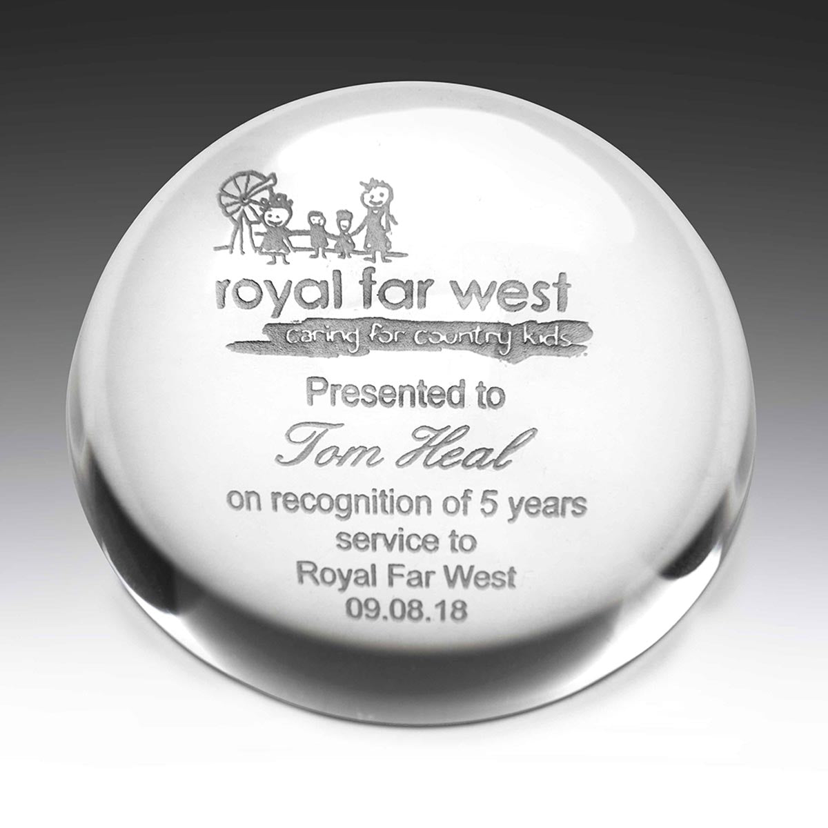 Forever Crystal Paperweight 78mm Diameter