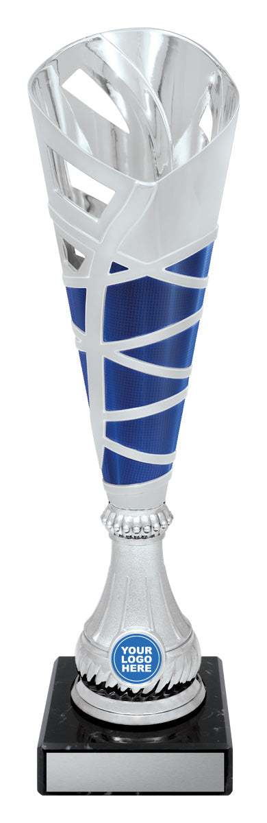 Hex Cup - Silver / Blue 390mm