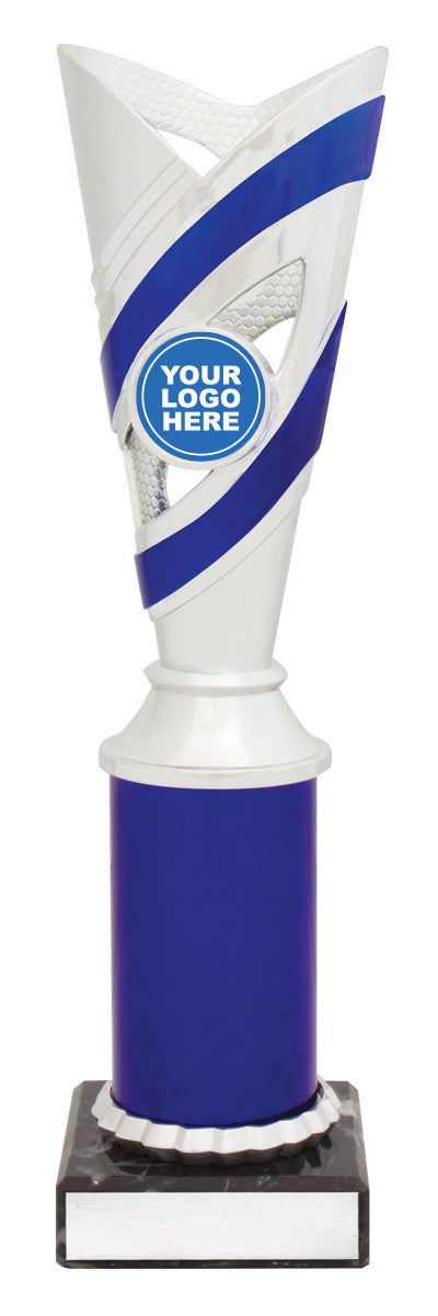 Curve Cups - Silver / Blue 250mm