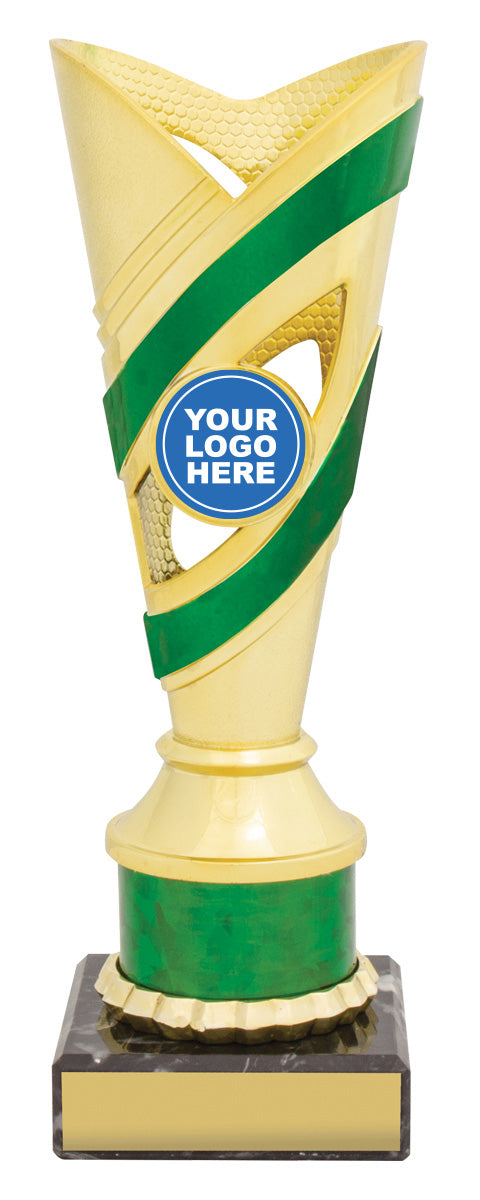 Curve Cups - Gold / Green 200mm