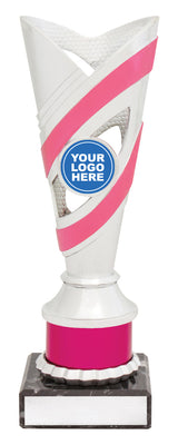 Curve Cups - Silver / Pink 200mm