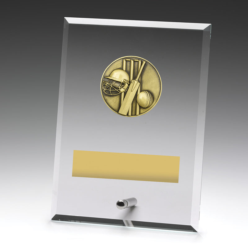 Glass Plaques - Cricket 175mm