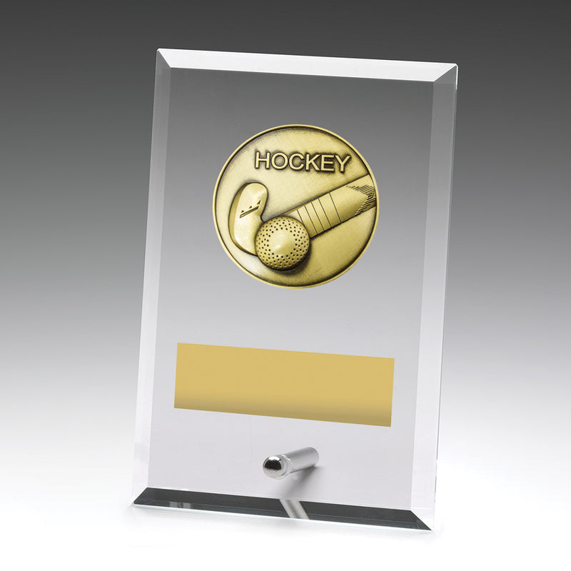 Glass Plaques - Hockey Glass Plaque Hockey 150mm