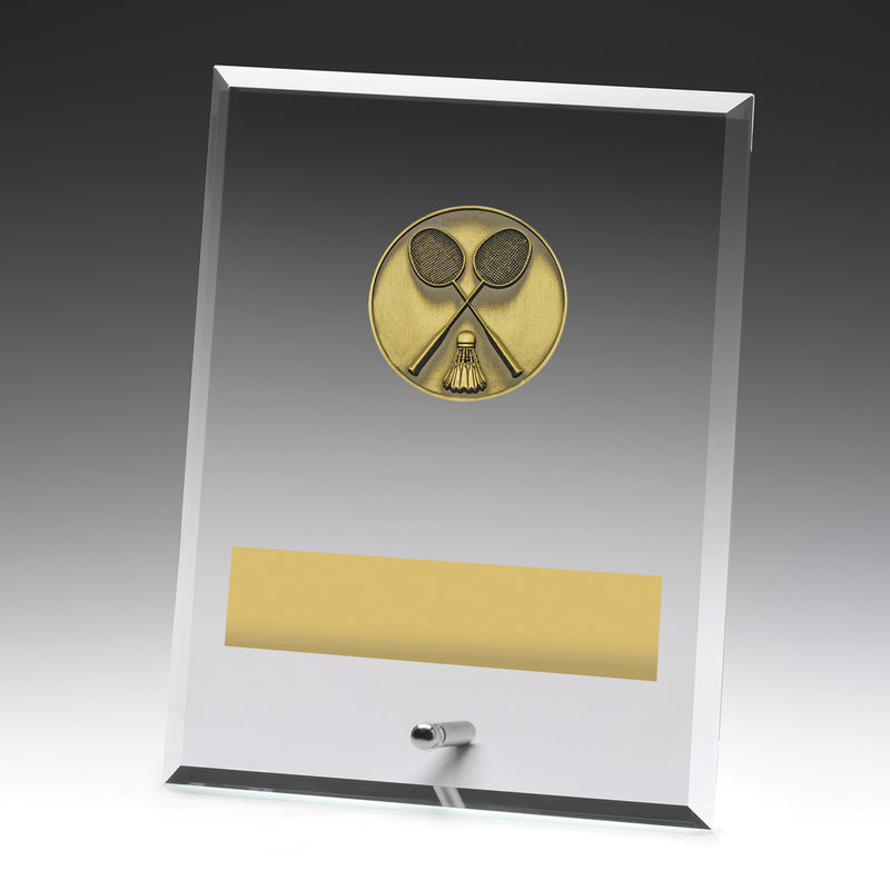 Glass Plaques - Badminton 200mm