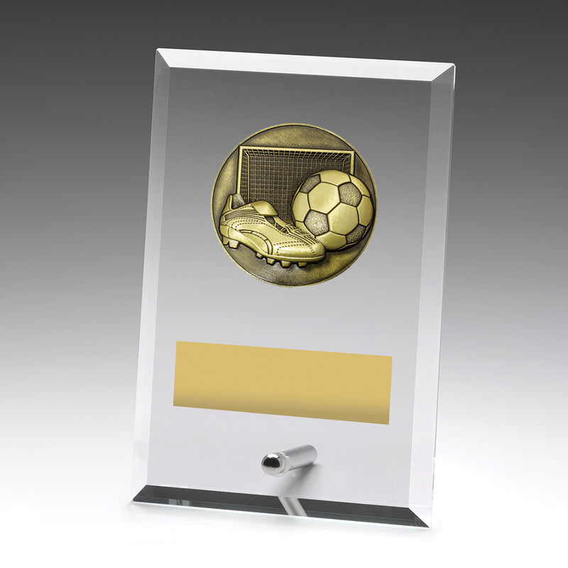 Glass Plaques - Football Glass Plaque Football 150mm