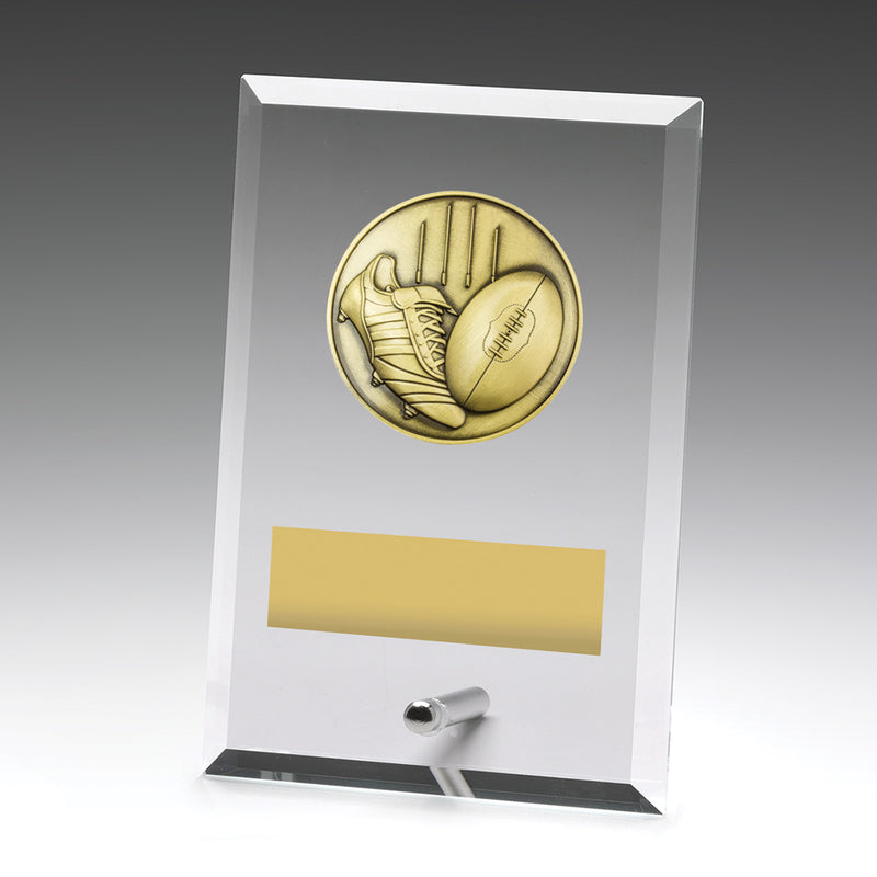Glass Plaques - Aussie Rules Glass Plaque Aussie Rules 150mm