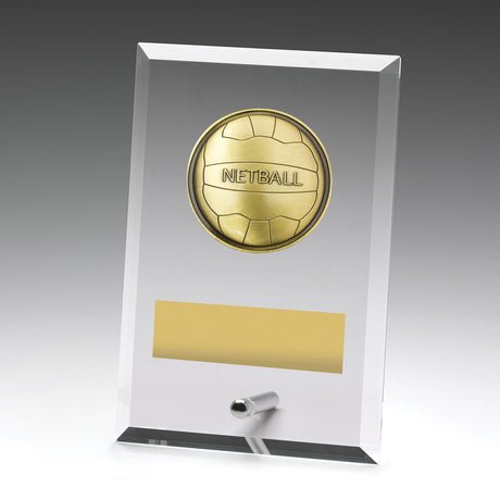 Glass Plaques - Netball 150mm