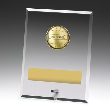 Glass Plaques - Netball 200mm