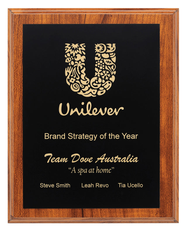 Budget Plaque - Light Walnut 250mm